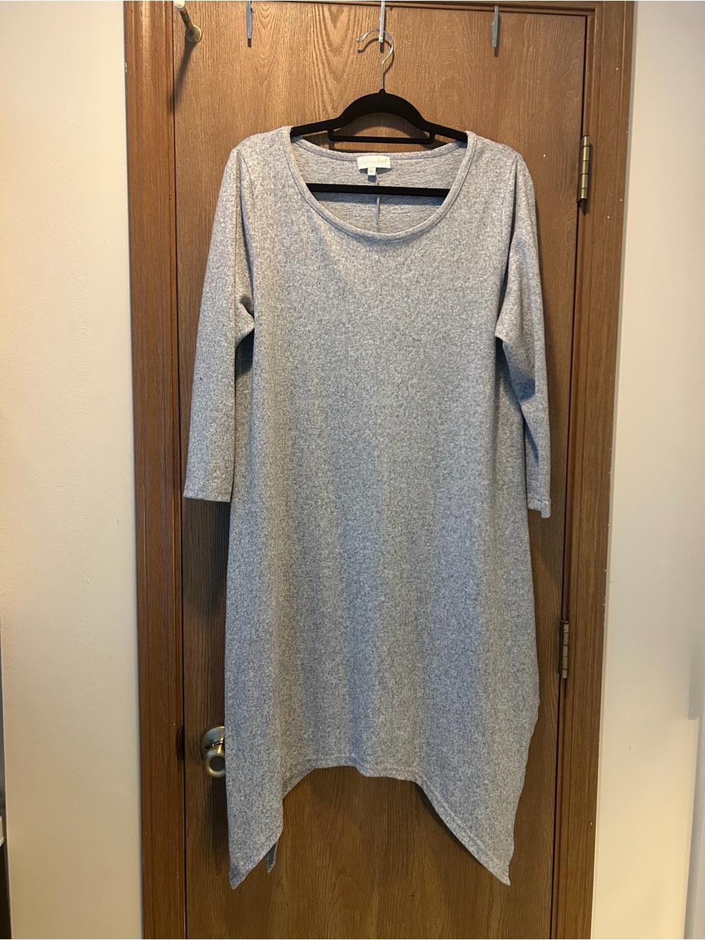 Simply Southern Heather Gray Asymmetrical Hem Knit Dress NWOT